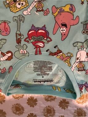 Nickelodeon SpongeBob Pattern Aqua Kids Footie